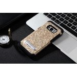 Wholesale Galaxy Note 8 Pixel Hybrid Kickstand Case with Metal Plate for Car Mount (Champagne Gold)